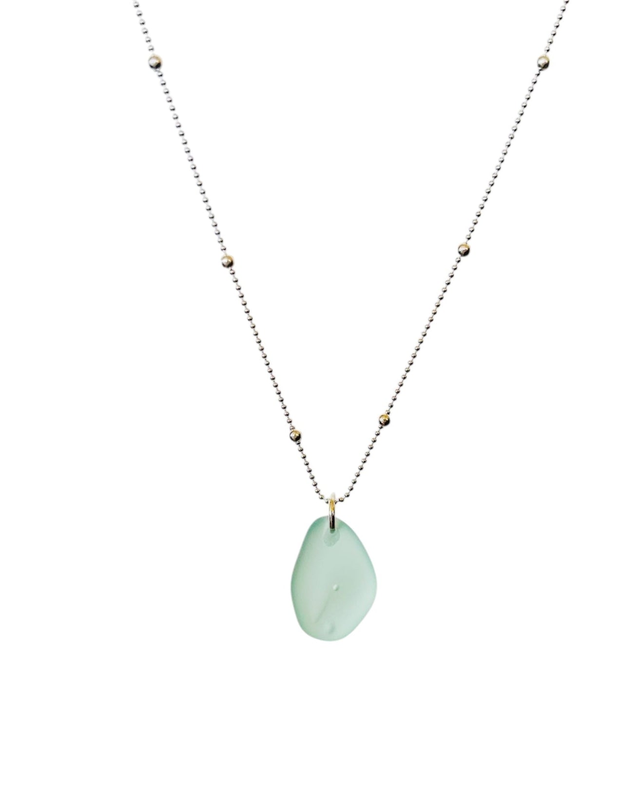 Lua Sea Glass Necklace in Sterling Silver