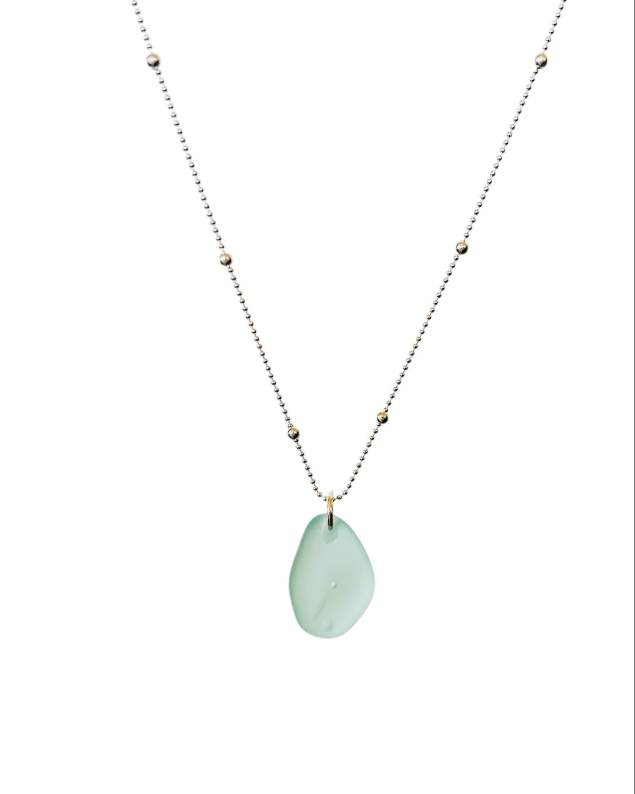 Lua Sea Glass Necklace in Sterling Silver
