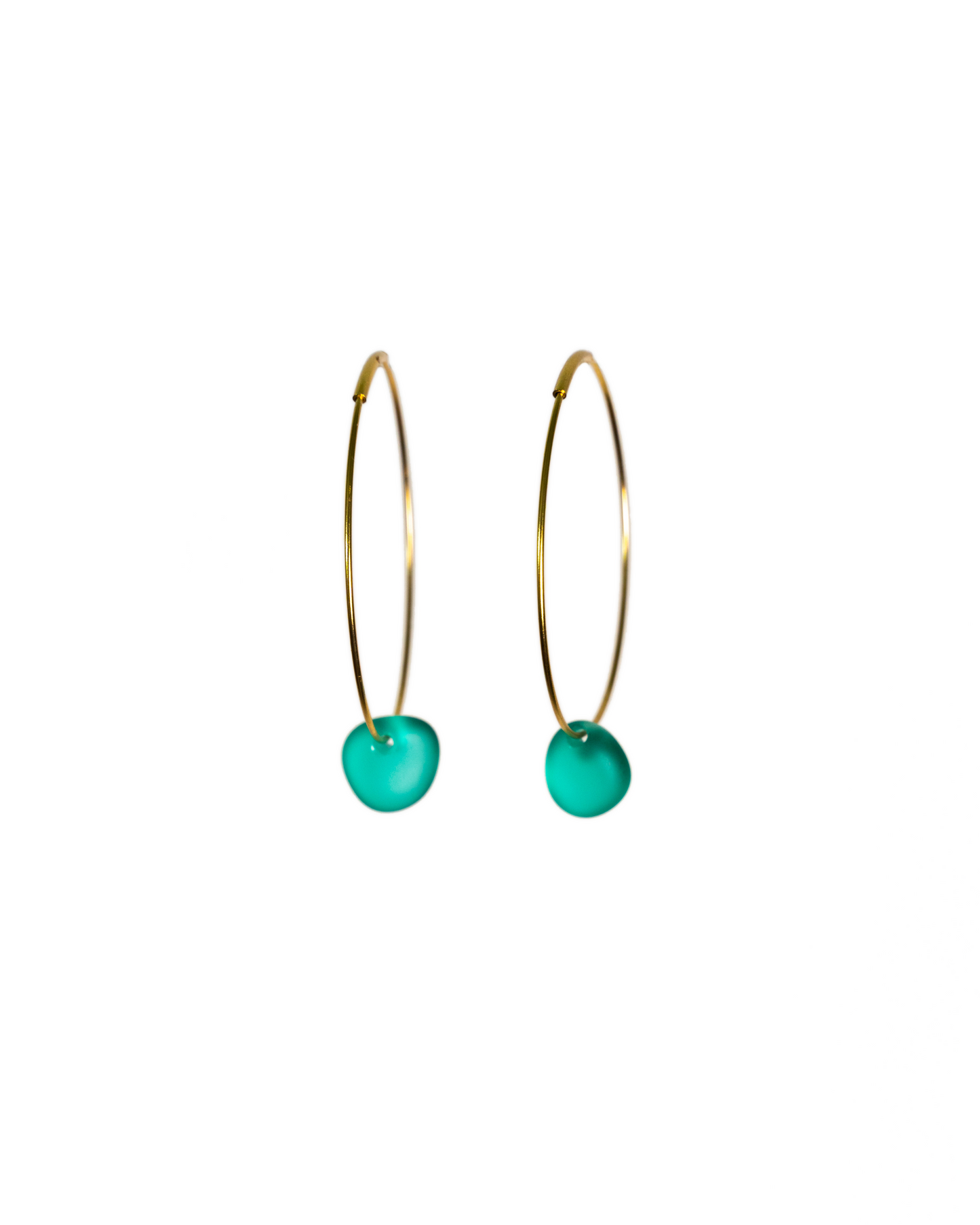 Luar Hoop Sea Glass Earrings in 18K Gold