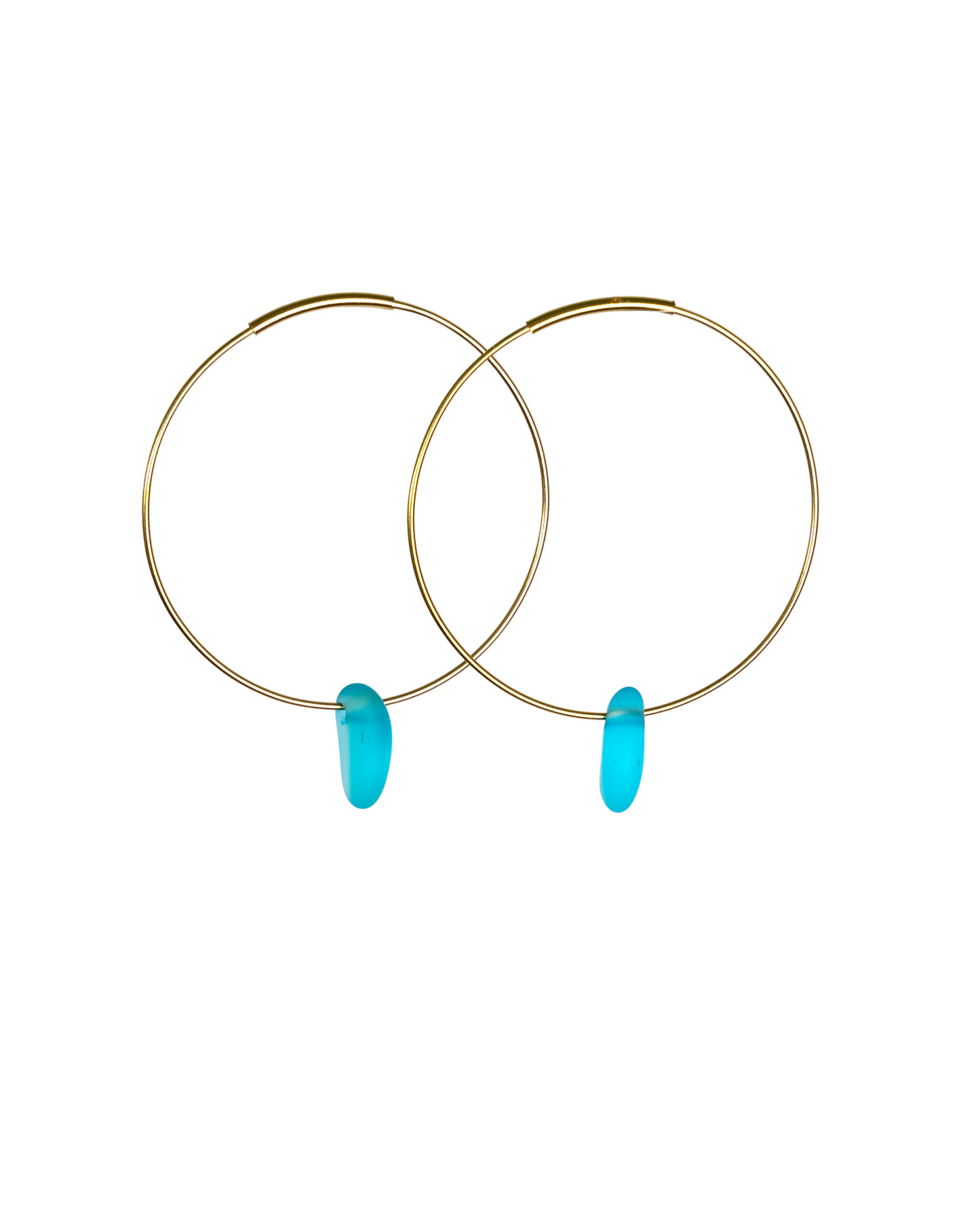 Luar Hoop Sea Glass Earrings in 18K Gold