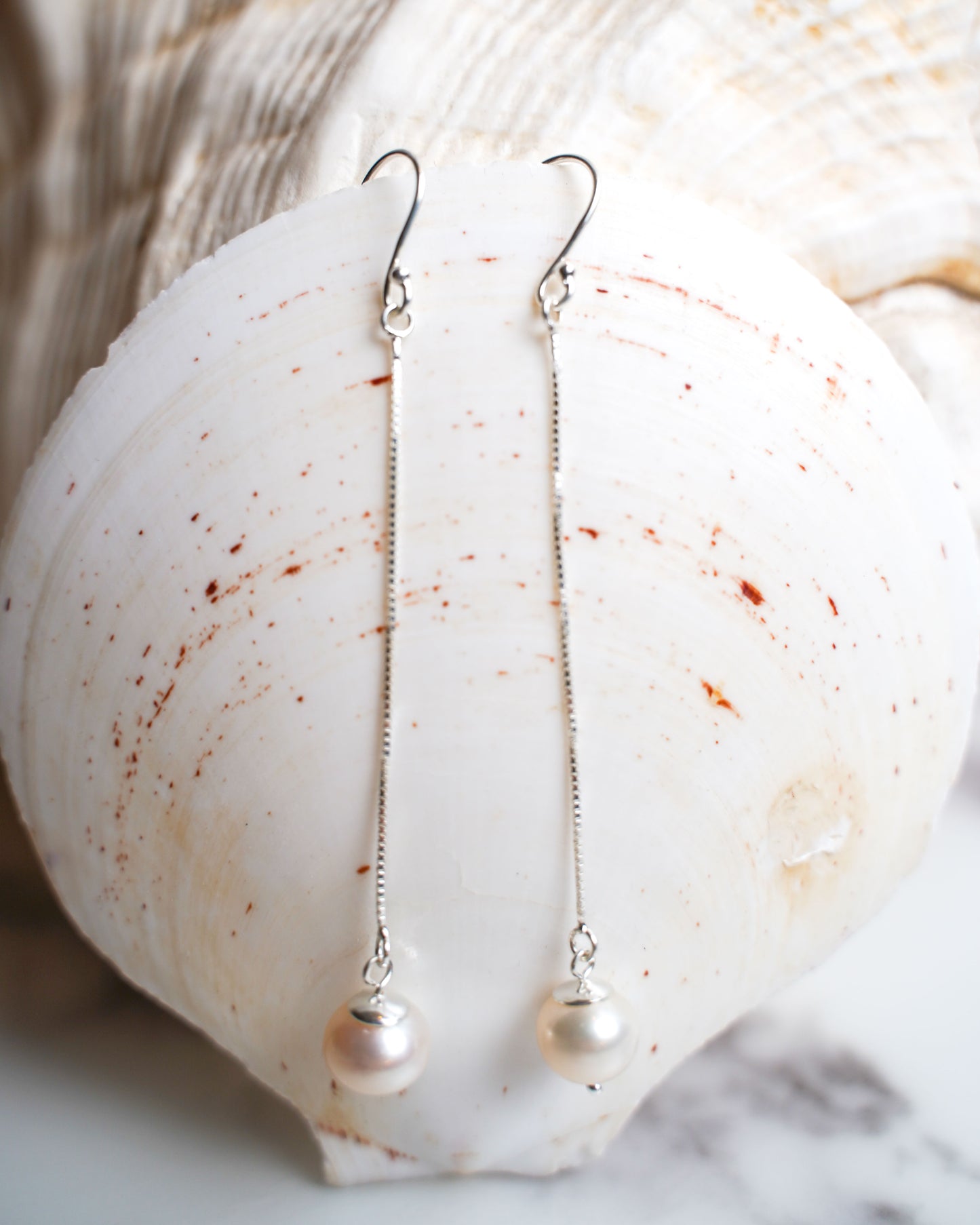 Sura Pearl Drop Earrings in Sterling Silver