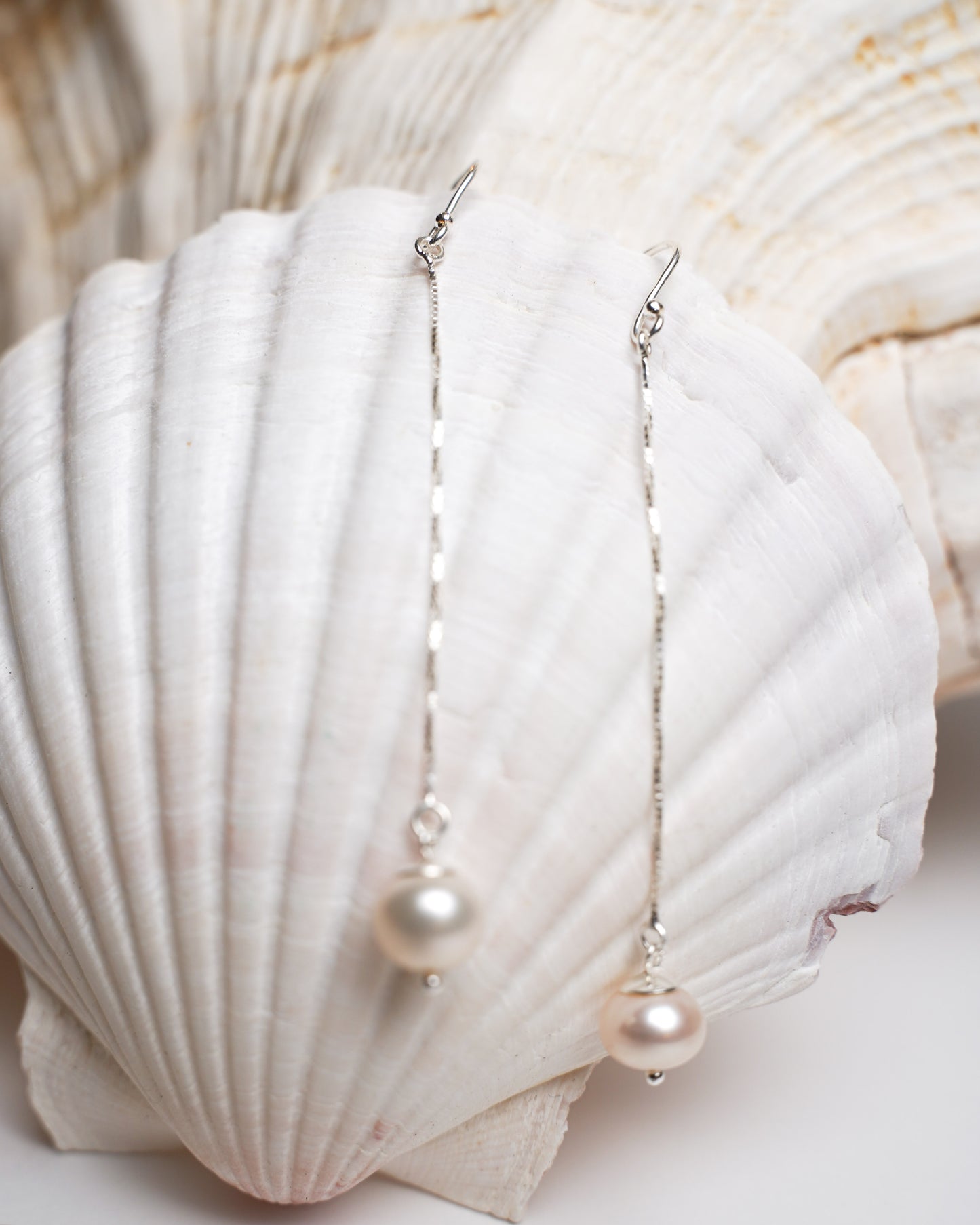 Sura Pearl Drop Earrings in Sterling Silver