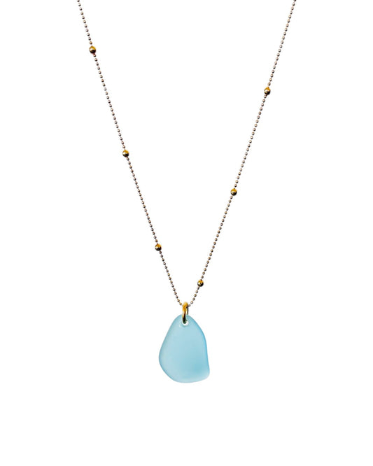 Lua Sea Glass Necklace in 18K Gold