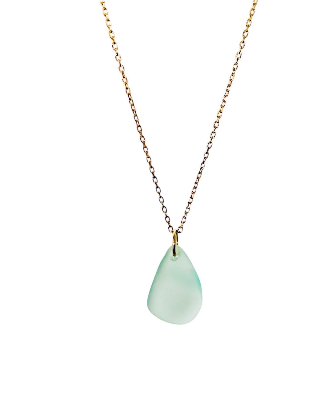 Collana Vela in vetro di mare placcato oro 18K 