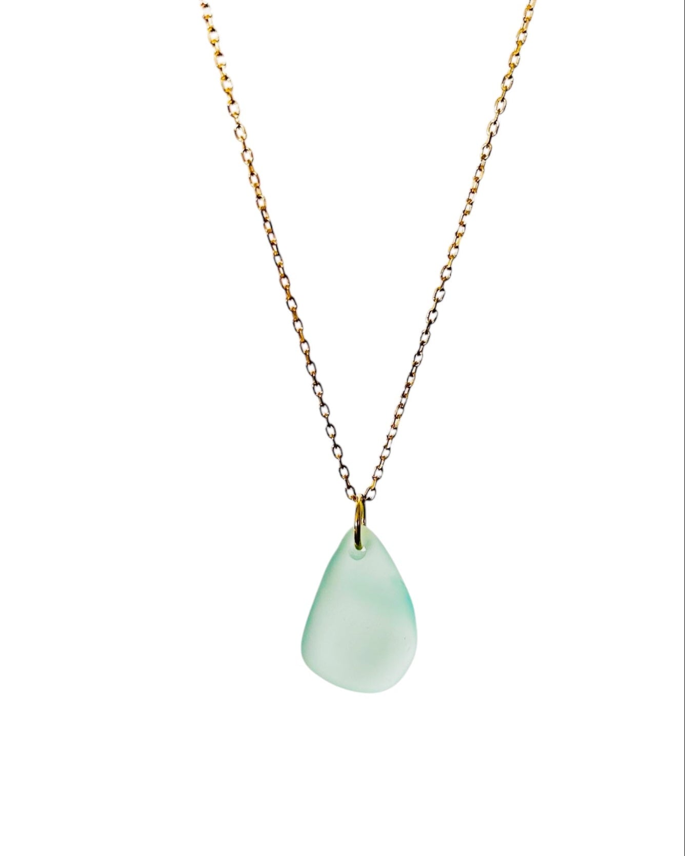Collana Vela in vetro di mare placcato oro 18K 