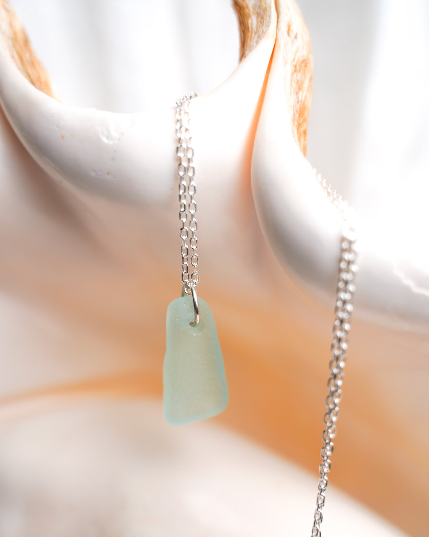Collana Vela in vetro marino e argento 925