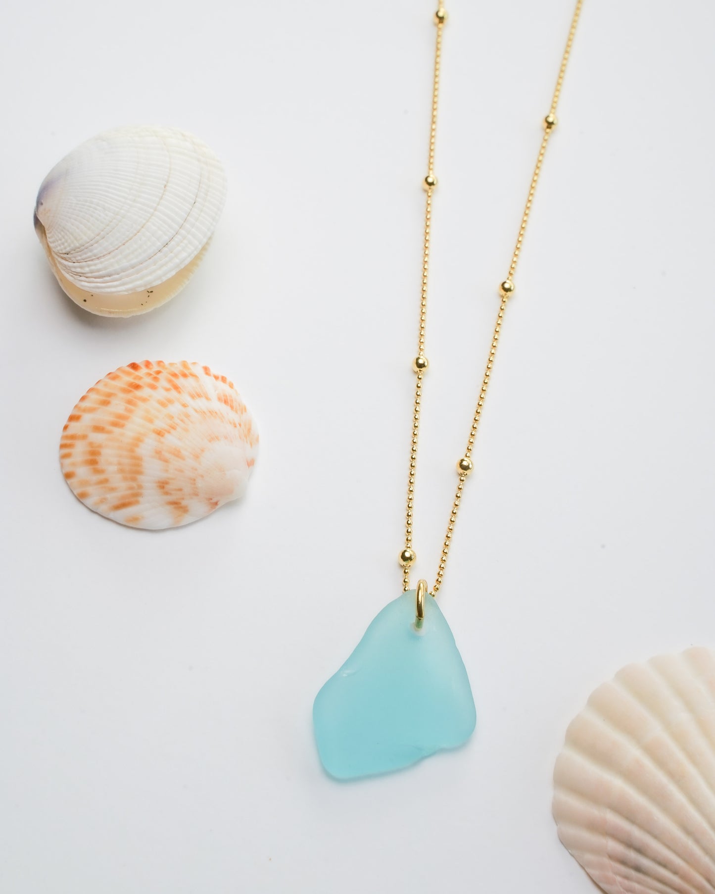 Collana di vetro del mare Lua in oro placcato 18K 
